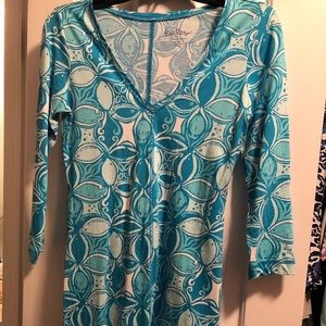 Lilly pulitzer cotton 3/4 sleeve dress EUC